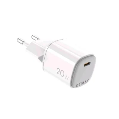 Celly Uptc Caricabatterie da Rete Gan 20 W 1 Porta USB-C Bianco