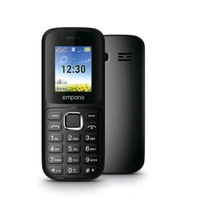 Emporia FN313 Dual SIM 1.77" Telefono Cellulare per Anziani 2G Pulsante di Emergenza Nero