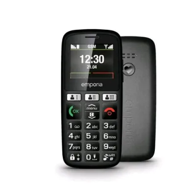 Emporia Happy V3 1.81" Telefono Senior 2G Tasto Sos Basetta di Ricarica Nero