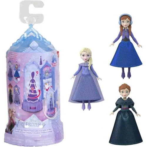 Mattel Disney Frozen Castello di Ghiaccio Mini Play Set con Bambola e Sorpresa Rotante Modello Casuale