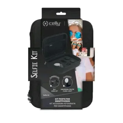 Celly Flashlight Selfiekit - Photo Kit Luce Flash Aggiuntiva Set 3 Lenti Fotografiche