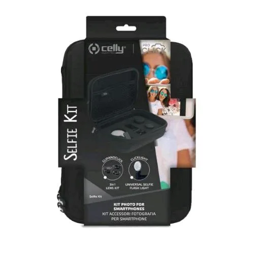 Celly Flashlight Selfiekit - Photo Kit Luce Flash Aggiuntiva Set 3 Lenti Fotografiche