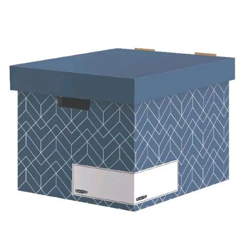 Fellowes Decor Storage Box Scatola in Cartone per Documenti A4 e A4+ Blu