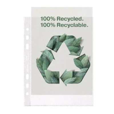 Esselte De Luxe Buste con Foratura Universale in PP Riciclato 21X29,7 cm A4 Trasparente Conf 100 Pz.