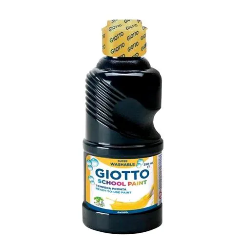 Giotto Tempera Flacone da 250ml Colore Nero Lavabile
