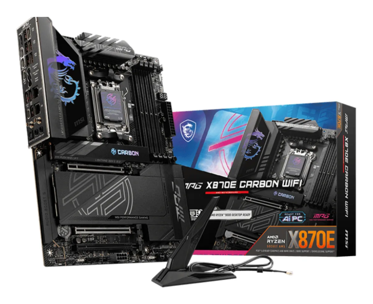 MB MSI MPG X870E CARBON WIFI AM5 4D5 1HD 3PCIE 4M2 4SATA ATX 170W