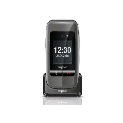 Emporia One Senior Phone 2G 2.8" Clamshell Tasti Grandi Sos Opzionale 3 Tasti Scelta Rapida Fotocamera Grigio Silver