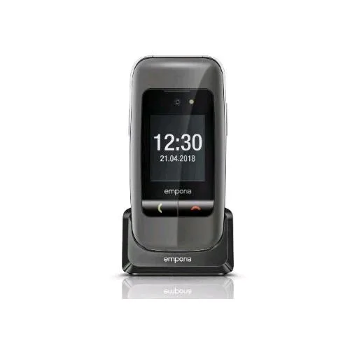 Emporia One Senior Phone 2G 2.8" Clamshell Tasti Grandi Sos Opzionale 3 Tasti Scelta Rapida Fotocamera Grigio Silver