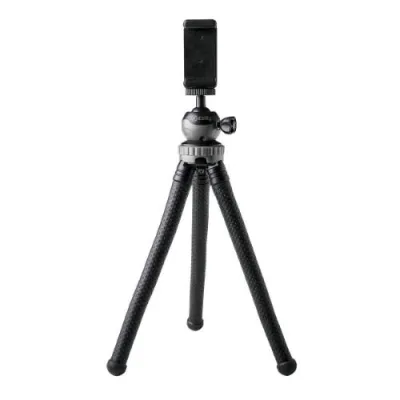 Celly Flexible Tripod Treppiedi per Smartphone fino a 6.2" Gambe Snodabili Orientabile Nero