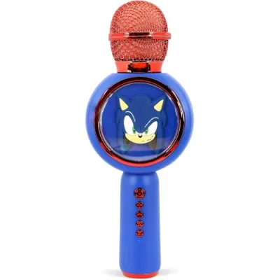 Otl SH1207 Sonic The Hedgehog Popsing - Microfono Wireless per Karaoke con Luce a LED, Modalità Cambia Voce, Colore: Blu