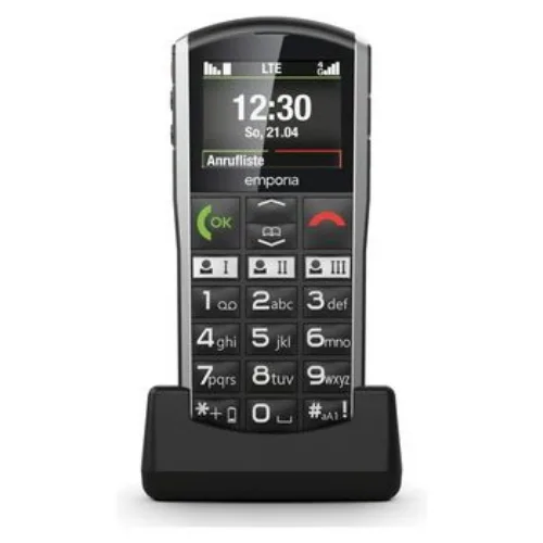 Emporia Simplicity V27 LTE 2" Easy Phone Chiamata D'emergenza 3 Tasti Selezione Rapida Tasti Extra Lare 4G LTE Nero Argento