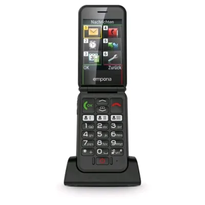 Emporia Simplicityglam 2G 2.8" Senior Phone Clamshell Tasti Selezione Rapida Menu' Ad Icone Grandi Black