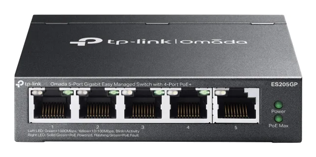 SWITCH OMADA 5-PORTGB EASY MAN 4POE 4XGB POE+P 1GB NNO POE FANLESS SDN