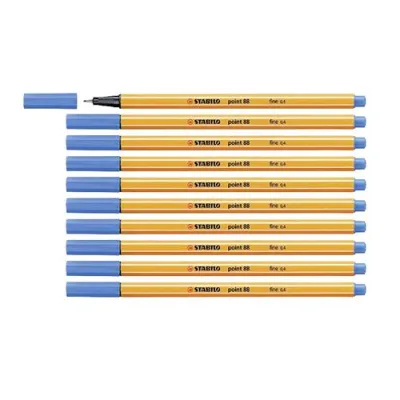 Stabilo Fineliner Point 88 Penna Punta in Fibra 0.4 mm Colore Blu Oltremare Conf. 10 Pz.