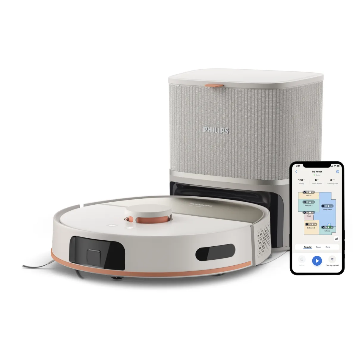 ASPIRAPOLVERE ROBOT XU5100/10000PA ASPIRA E LAVA CON SVUOTAMENTO AUTOM