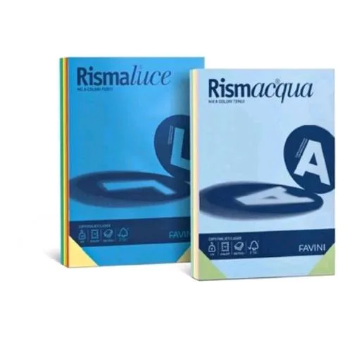 Cartotecnica Favini Rismaluce Mix Risma da 125 Fogli 200 g 21 x 29.7 cm A4 Colori Assortiti