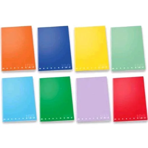 Pigna Monocromo Quaderno Punto Metallico 100 g A4 24 Fogli a Righe 1R Colori Assortiti Conf 5 Pz.