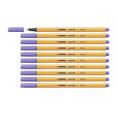 Stabilo Fineliner Point 88 Penna Punta in Fibra 0.4 mm Colore Lilla Chiaro Conf. 10 Pz.