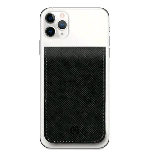 Celly Venere Card Porta Tessere Magnetico in Similpelle Finitura Saffiano Nero
