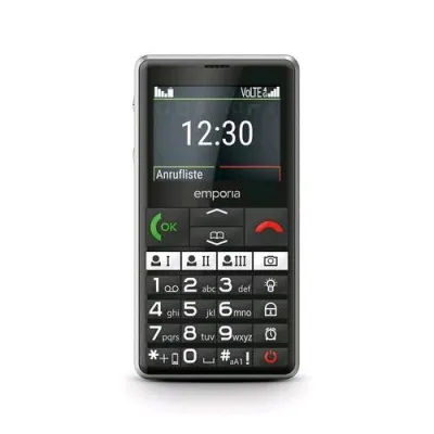 Emporia V76 Pure-LTE 2.31" Senior Phone Tasti Extra Large Pulsante di Emergenza fino a 5 Numeri di Emergenza 4G Italia Nero