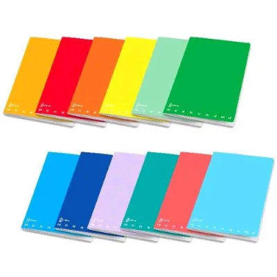 Pigna Monocromo Quaderno Punto Metallico 80 g A4 34 Fogli a Quadretti 4M Colori Assortiti Conf 5 Pz.