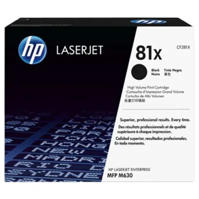 HP 81X Toner Nero per Laserjet Enterprise MFP 630DN-M630F-M680Z-MFP M630H 10.500PG (CF281X)