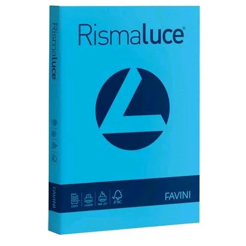 Cartotecnica Favini Rismaluce Risma da 125 Fogli 200 g 21 x 29.7 cm A4 Azzurro
