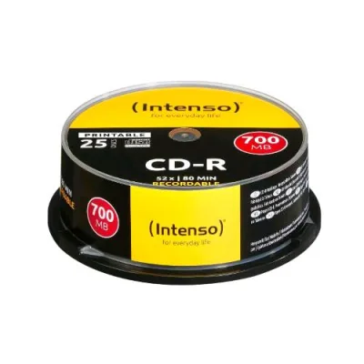 Intenso 1801124 Disco Vergine CD-W 700MB 12X Stampabile 25 pz