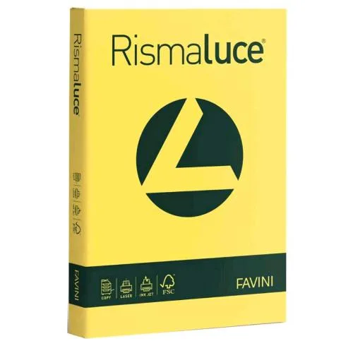 Cartotecnica Favini Rismaluce Risma da 125 Fogli 200 g 21 x 29.7 cm A4 Giallo Sole