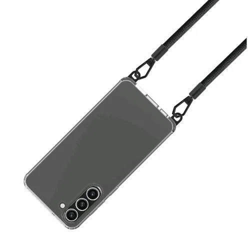 Celly Freedom Samsung Galaxy S23+ Cover in Tpu Trasparente + Laccio Nero