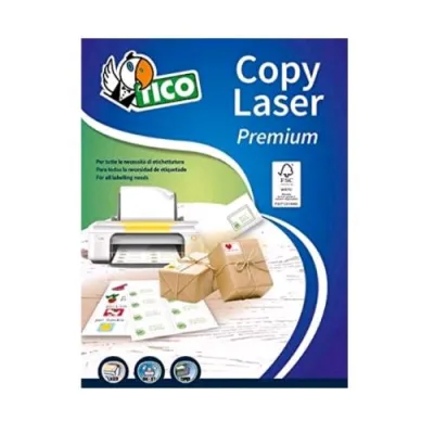 TICO Copy Laser Premium Conf 700 Etichette Adesive 198X38 mm Bianco Opaco