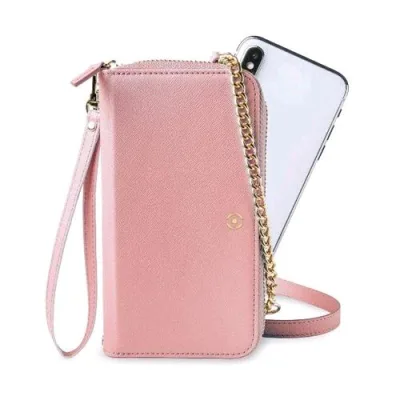 Celly Venere Wallet Clutch Pochette per Smatphone fino a 6.5" Rosa