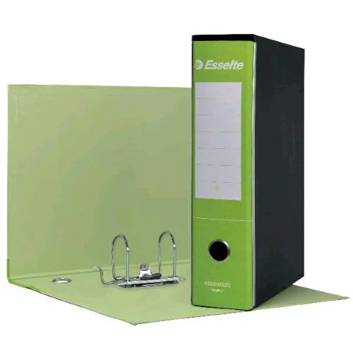 Esselte Essential G75 Registratore con Custodia Formato Protocollo in Cartone 330X230X80 mm Verde Chiaro Conf 6 Pz.