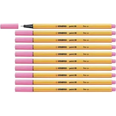 Stabilo Fineliner Point 88 Penna Punta in Fibra 0.4 mm Rosa Conf. 10 Pz.