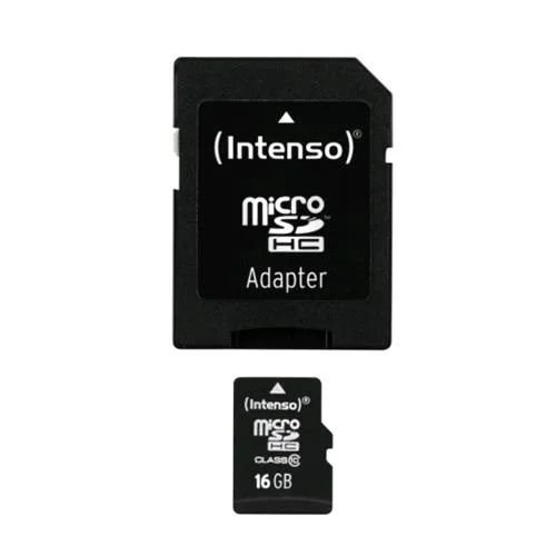 Intenso 3413470 Scheda Micro SD HC 16GB Classe 10 con Adattatore SD