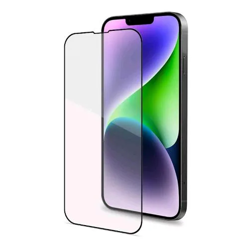 Celly Full Glass Apple iPHONE 14 Plus Vetro Temperato con Superficie Anti-Impronte e Bordi Colorati Trasparente Nero