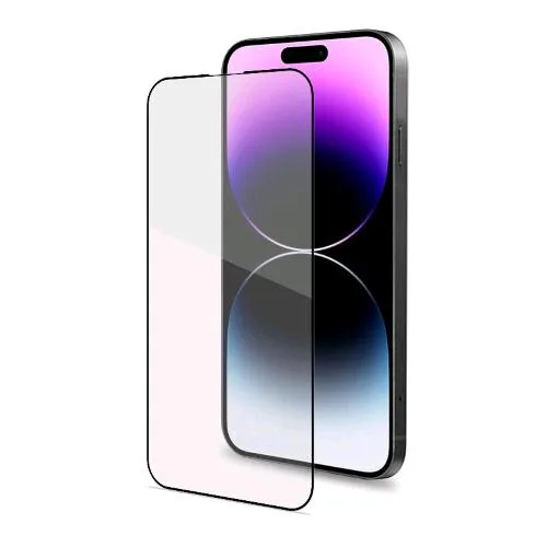 Celly Full Glass Apple iPHONE 14 Pro Max Vetro Temperato con Superficie Anti-Impronte e Bordi Colorati Trasparente Nero