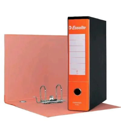 Esselte Essentials G75 Registrtore Formato Protocollo in Cartone 330X230X80 mm con Custodia Arancio Conf 6 Pz.