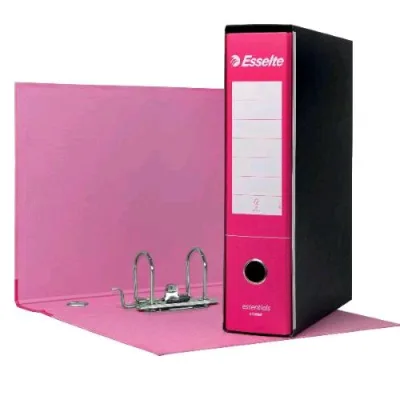 Esselte Essentials G75 Registrtore Formato Protocollo in Cartone 330X230X80 mm con Custodia Fucsia Conf 6 Pz.