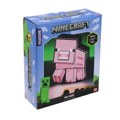 Paladone Box Light Lampada da Tavolo Minecraft Pig 2D Rosa