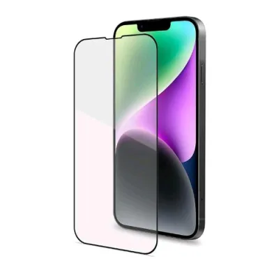 Celly Full Glass Apple iPHONE 14 Vetro Temperato con Superficie Anti-Impronte e Bordi Colorati Trasparente Nero