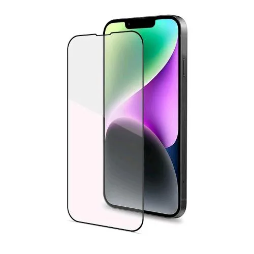 Celly Full Glass Apple iPHONE 14 Vetro Temperato con Superficie Anti-Impronte e Bordi Colorati Trasparente Nero