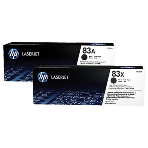 HP 83AD 2 x Toner Nero per Stamapnti Laser HP 1.500 PG (CF283AD)