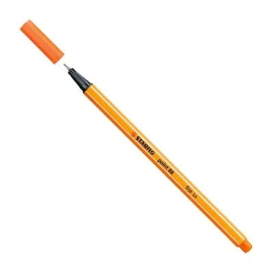 Stabilo Fineliner Point 88 Penna Punta in Fibra Col. Vermiglio Pallido Tratto 0.40mm Conf 10 Pz.