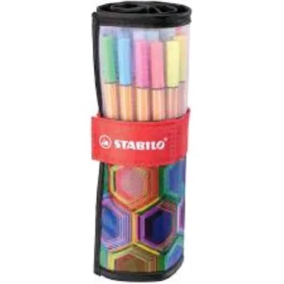 Stabilo Fineliner Point 88 Rollerset Arty Penna Punta in Fibra Tratto 0.4 mm Colori Assortiti Conf 25 Pz.