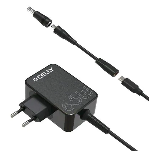 Celly Wall Charger Caricabatterie per Notebook USB-C 65 W Nero