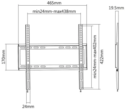 STAFFA TV/MONITOR 32/55 BK NEW MAX 35KG MAX VESA 400*400