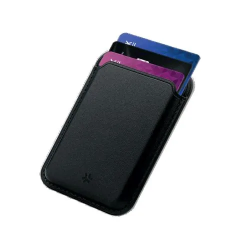 Celly Wallet Magsafe Portacarte Magsafe per Smartphone Contiene fino a 3 Carte e le Protegge Dalla Smagnetizzazione in Similpelle Nero
