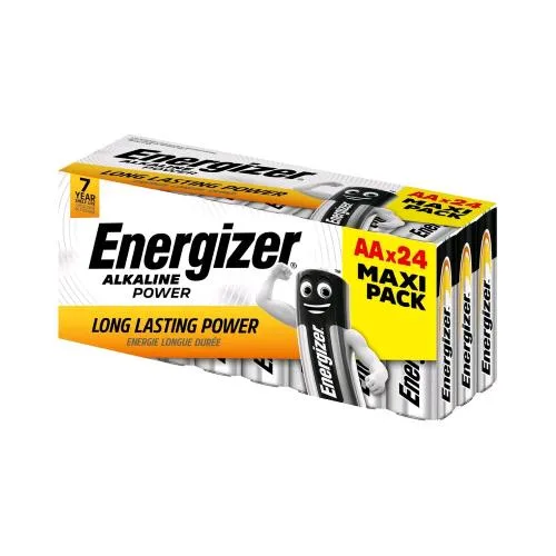 Energizer Alkaline Power Batterie Stilo AA 1.5 V Maxi Pack Conf 24 Pz.