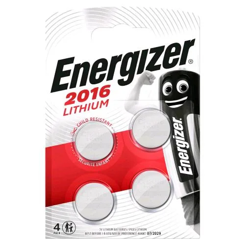 Energizer CR 2016 Batterie a Bottone al Litio 3V Conf 4 Pz.